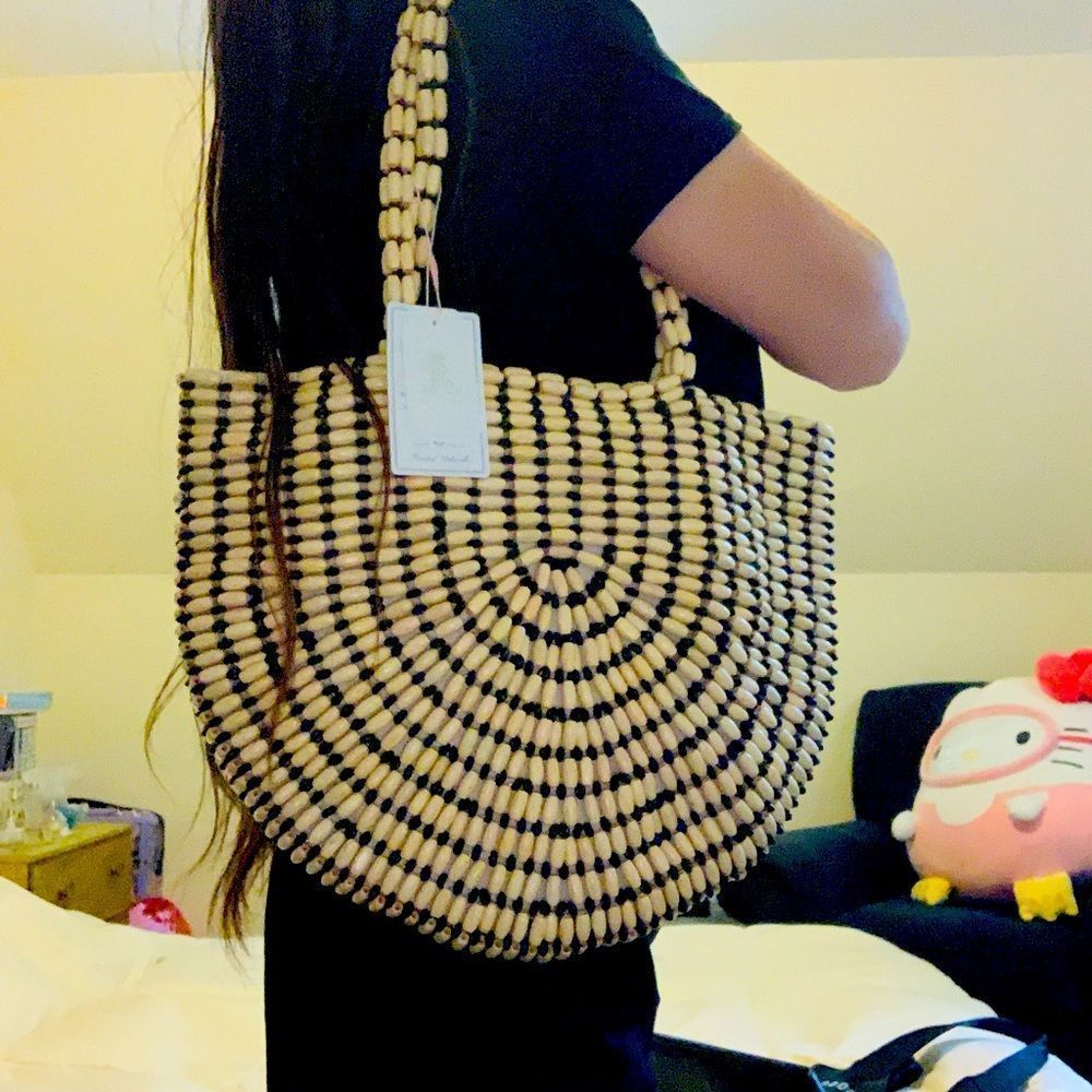 Beaded wooden bag by Rachel Ashwell - Picture 4 of 7